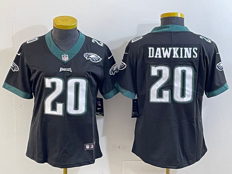 Youth Philadelphia Eagles #20 Dawkins Black 2025 Nike Vapor Limited NFL Jersey style 3